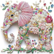 【4-15日！クーポン利用で15%OFF】送料無料 刺繍キット ぞう 5Dダイヤモンドアート キット 異形 ビーズ …