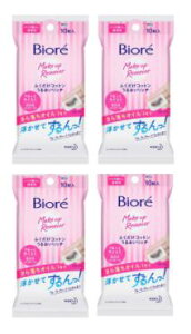 【送料込×まとめ買い4個】花王 Biore(ビオレ) メイク落としふくだけコットン うるおいリッチ 携帯 10枚×4個セット
