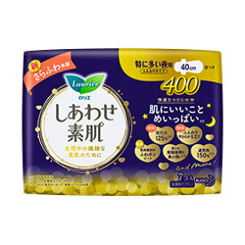 *【送料込/16個セット】ロリエ しあわせ素肌 ふんわりタイプ 特に多い夜用 羽つき 400 7個入 ×16袋