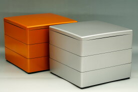 6.5寸角重箱　蓋付き3段セット　【ポジティブリスト対応】【お花見　運動会　お正月　おせち重　弁当　仕出し　結婚式　法事　テイクアウト　持ち帰り　容器】【日本製】