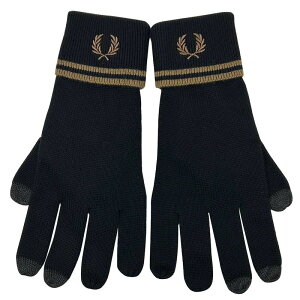 FRED PERRY ��� �X�}�z�Ή� �t���b�h�y���[ TWIN TIPPED MERINO WOOL GLOVES �T�C�YM C9151 S77 BLACK/SHADEDSTON