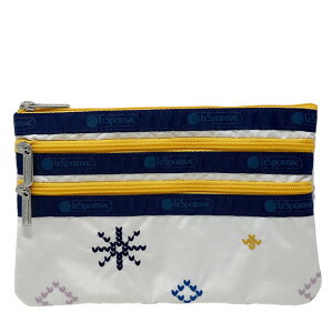 ���X�|�[�g�T�b�N �|�[�` �W�b�v�|�[�` LESPORTSAC ���X�| ���f�B�[�X 3-ZIP COSMETIC 7158 E951 FAIR ISLE IVORY EMB �t�F�A�A�C���A�C�{���[�G���u���C�_���[ �h�J