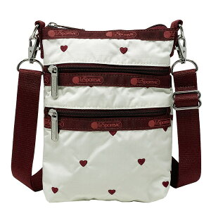 ���X�|�[�g�T�b�N �X�}�z�V�����_�[ LESPORTSAC ���f�B�[�X 3-ZIP CROSSBODY 4007 HA83 BERRY HEART EMB �x���[�n�[�g�G���u���C�_���[ �n�[�g�h�J