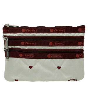 X|[gTbN |[` Wbv|[` LESPORTSAC X| fB[X 3-ZIP COSMETIC 7158 HA83 BERRY HEART EMB x[n[gGuC_[ n[ghJ