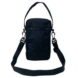 レスポートサック スマホショルダー 黒 レディース ミニバッグ スマホケース LESPORTSAC MINI PHONE CROSSBODY 3505 R086 RECYCLED BLACK 無地 ブラック ファスナーシルバー