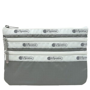 X|[gTbN |[` LESPORTSAC X| 3-ZIP COSMETIC 7158 RA06 SPECTATOR PURE GREY XyNeC^[sAO[