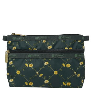 X|[gTbN |[` LESPORTSAC Cosmetic Clutch fB[X 7105 HC10 DAISY CROSS GREEN fCW[NXO[
