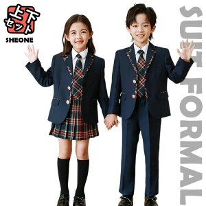 ピアノ発表会 パンツスーツ 卒業式 入学式 女の子 男の子 スーツ4点セット 小学生 110 120 130 韓国 中学生 卒服 スカート フォーマル キッズ 演奏会 長袖 ジャケット 白シャツ ズボン ジュニア