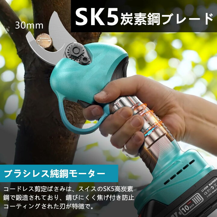 楽天市場】高枝切り電動チェーンソー マキタ 18v互換 高枝電動剪定 