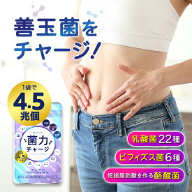 乳酸菌 サプリ【菌力チャージ 1袋 30日分】生きた乳酸菌 美活 菌活 生きたビフィズス菌 生きた酪酸菌 ミネラクト乳酸菌 さくら乳酸菌 フェカリス菌 納豆キナーゼ ナットウキナーゼ BG・21菌発酵物 乳化オリゴ糖 イヌリン 難消化性デキストリン 体内フローラ 善玉菌