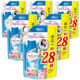 [ケース販売] レノア ハピネス アロマジュエル 香り付け専用ビーズ おひさまフローラル 詰め替え 大容量 1,300mL x6袋