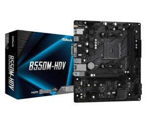 ASRock AMD Ryzen 5000�V���[�Y (Soket AM4)�Ή� B550�`�b�v�Z�b�g���� Micro ATX �}�U�[�{�[�h �����iB550M-HDV
