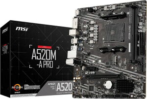 MSI �}�U�[�{�[�hA520M-A PRO Ryzen 5000�V���[�Y (AM4)�Ή����S�Ҍ����A����R�X�p�l�C���f�� Micro ATX [AMD A520����] MB5136