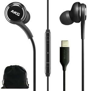 SAMSUNG AKG Earbuds �I���W�i�� USB Type C �C���C���[�C���z�� �w�b�h�z�� �����R���}�C�N�t�� Galaxy A53 5G S22 S21 FE S20 Ultra Note 10 Note 10+ S10 Plus�p �ґg �x���x�b�g�|�[�`�t�� �u���b�N