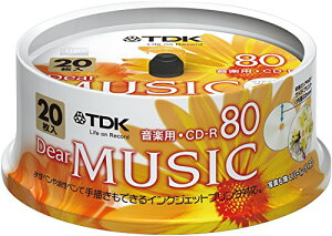 TDK ���y�pCD-R 80�� �C���N�W�F�b�g�v�����^�Ή�(�p�[���J���[�E���C�h����d�l) 20���X�s���h�� CD-RDE80PPX20PN