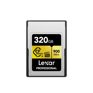 Lexar 320GB �v���t�F�b�V���i�� CFexpress Type A GOLD�V���[�Y�������[�J�[�h�A�ő�900MB/�b�̓ǂݎ��A�V�l�}�i����8K�r�f�I�A��iVPG 400 (LCAGOLD320G-RNENG)