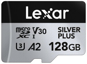 Lexar Silver Plus 128GB Micro SD�J�[�h �ő�205MB/s MicroSDXC UHS-I�t���b�V���������[�J�[�h �A�_�v�^�[�t�� C10 U3 A2 V30�Ή� �t��HD 4K UHD ����TF�J�[�h �h���[�� �A�N�V�����J���� �g�ь^�Q�[���@�Ή�