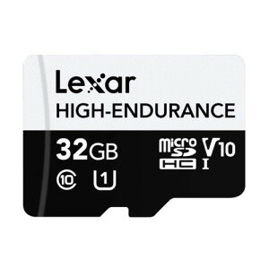 Lexar HIGH-ENDURANCE microSDHC�J�[�h ���ϋv�� UHS-I Class10 4K �ő�Ǎ�100MB/s �h���C�u���R�[�_�[ �Z�L�����e�B�J�����p ���[�J�[�ۏ�2�N ���� �����T�|�[�g�� (32 GB)