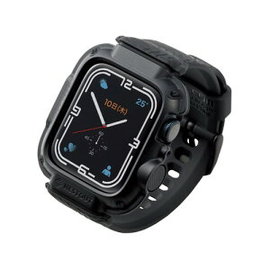 �G���R�� Apple Watch (�A�b�v���E�H�b�`) �P�[�X �o���p�[ �o���h��̌^ 41mm [Apple Watch 8 7 �Ή�] NESTOUT�V���[�Y �ϏՌ� �Ռ��z�� �ČRMIL�K�i �u���b�N AW-21BBBNESTBK
