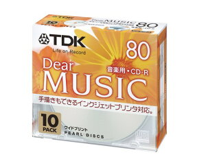 TDK ���y�pCD-R 80�� �C���N�W�F�b�g�v�����^�Ή�(�p�[���J���[�E���C�h����d�l) 10���p�b�N CD-RDE80PPX10N