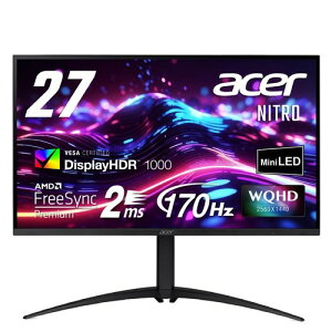 Acer �Q�[�~���O���j�^�[ Nitro 27�C���` MiniLED WQHD VA ����� 170Hz 2ms DeltaE2 HDMI2.0 DisplayPort1.2 �������� �s�{�b�g�@�\ HDR1000 �w�b�h�z���[�q PC PS5 Xbox X/S VESA�}�E���g�Ή� XV275UP3biiprx