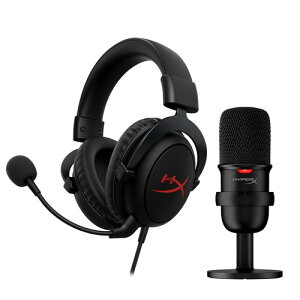 HyperX�Q�[�������p�X�^�[�^�[�p�b�N - HyperX Cloud Core�Q�[�~���O�w�b�h�Z�b�g�ADTS Headphone:X��ԃI�[�f�B�I��HyperX SoloCast USB�}�C�N���t�� HBNDL0001