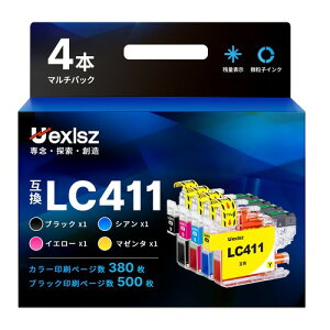 Uexlsz LC411 4�{�Z�b�g �u���U�[ �p LC411bk �Ή� dcp-j528n dcp-j928n mfc-j739dn �C���N ��