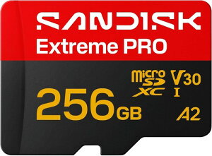 SANDISK Extreme PRO microSDXC 256GB UHS-I�J�[�h + SD�A�_�v�^�[ (�ő�250MB/�b�̓ǂݍ��݁A�ő�170MB/�b�̏������݁A 5K 3K �A4K UHD�AC10�AV30�AU3�AA2) 256 GB 3. Extreme PRO�B