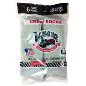 (レイルロードソック)RAILROAD SOCK クルーソックス 6足セット (グレー)