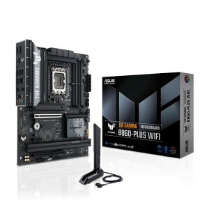 ASUS TUF Gaming B860-PLUS WiFi B860 LGA 1851 ATX �}�U�[�{�[�h�A�C���e�� Core �E���g���V���[�Y2�Ή��A���x��AI PC�Ή��A12+1+2+1�X�e�[�W�ADDR5�APCIe 5.0�A3X M.2�AWi-Fi 7�A2.5Gb LAN�AUSB 20Gbps Type-C�B ATX�B