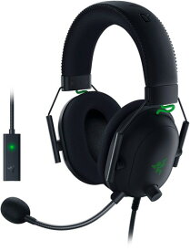 Razer BlackShark V2 ゲーミングヘッドセット USBサウンドカード付 ヘッドセット USB 3.5mmアナログ THX 7.1ch 立体音響 特許技術採用チタンコート50mmドライバー 単一指向性マイク 有線 / ブラック