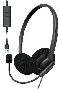 �G���R�� �w�b�h�Z�b�g �L�� USB�ڑ� �܂肽���ݎ� �}�C�N�~���[�g�@�\�t�� 40mm�h���C�o �f���A���}�C�N�m�C�Y���_�N�V�����ŎG�����J�b�g �u���b�N HS-HP101UNCBK �����p �Ў��p HS-HP100UNCBK USB-A