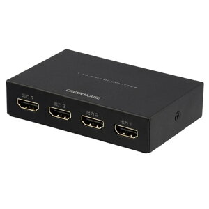 �O���[���n�E�X Green House HDMI�X�v���b�^�[ HDMI���z�� 4K 1���� GH-HSPG2-BK �u���b�N 1����2�o��FireTVStick/FireTV/AppleTV/PS4/PS5/NintendoSwitch����m�F�� 1����4�o�� GH-HSPH4-BK