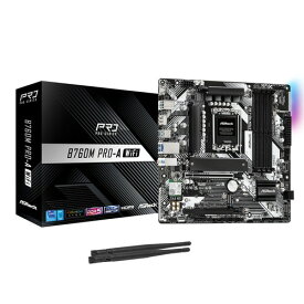 ASRock マザーボード Intel 第12世代 13世代 CPU LGA1700 対応 B760チップセット 国内品 B760M Pro-A WiFi DDR5 Bluetooth搭載 Micro ATX RS/D4 DDR4 6E HDMI DisplayPort eDP インテル 192GB