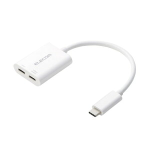 �G���R�� �G���R�� usb c �ϊ��A�_�v�^ �C���z�� �I�[�f�B�I�ϊ� ���d�|�[�g�t�� 2in1 100W [�[�d���Ȃ���C���z�����g����] USB PD�Ή� 4K/60Hz Type-C to Type-C �z���C�g ECAD-C2CPD100WH