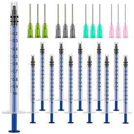 TOUFEIYUAN シリンジ12枚1ml 注射器、 液体測定シリンジツール個別に密封された、キャップ付きの鈍い針。科学実験室、給餌ペット、猫