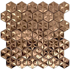 NTL103�b�X�e�����X���U�C�N�^�C���@3D�X�e�����X�|�@���[�Y�S�[���h�@310×320×10mm�y�A���i�z