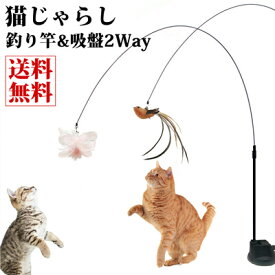 【スーパーSALE対象!通常:1380円→SALE:1242円】 猫じゃらし 猫おもちゃ 釣り竿と吸盤2way 鈴付き 吸盤付き 5type選べる ねこじゃらし ネコ 羽 縫ぐるみ ワイヤー 猫用品 運動不足解決 ペット用品 ペットグッズ ストレス解消 おもちゃ