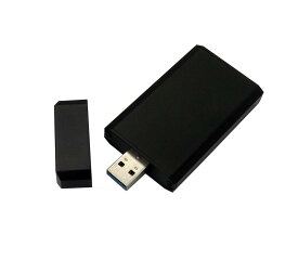 【相性保証付き】 mSATA SSDからUSB 3.0対応ヘ変換 ケーブル不要USBメモリー型アダプタ アルミ外付けケース (黒)