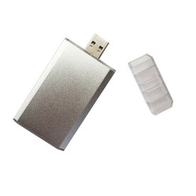 【相性保証付き】 mSATA SSDからUSB 3.0対応ヘ変換 ケーブル不要USBメモリー型アダプタ アルミ外付けケース (シルバー)