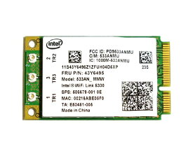 Lenovo/HP純正 43Y6495 506679-001 Intel Wireless WiFi Link 5300 802.11a/b/g/n 450Mbps PCIe Mini 無線LANカード