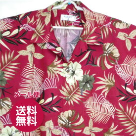 【大きいサイズ】アロハシャツ　エンジ　XXXL/XXXXL/4XL/5XL/6XL/4L/5L/6L