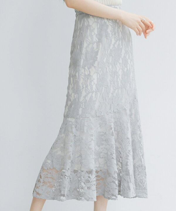 楽天市場】秋冬 春 夏 マーメイドスカート ロングスカート 総レース  