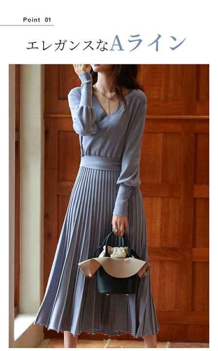 楽天市場】ニット ワンピース 秋 冬 秋冬 ニットワンピース  