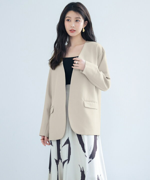 楽天市場】ジャケット レディース Vネックジャケット アウター ノー  