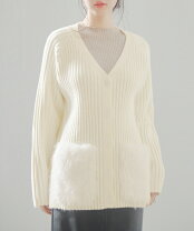 楽天市場】ファー ポケット カーディガン（カラーホワイト  