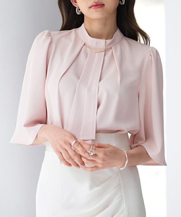 楽天市場】【一部予約】ブラウス レディース トップス スタンドカラー  