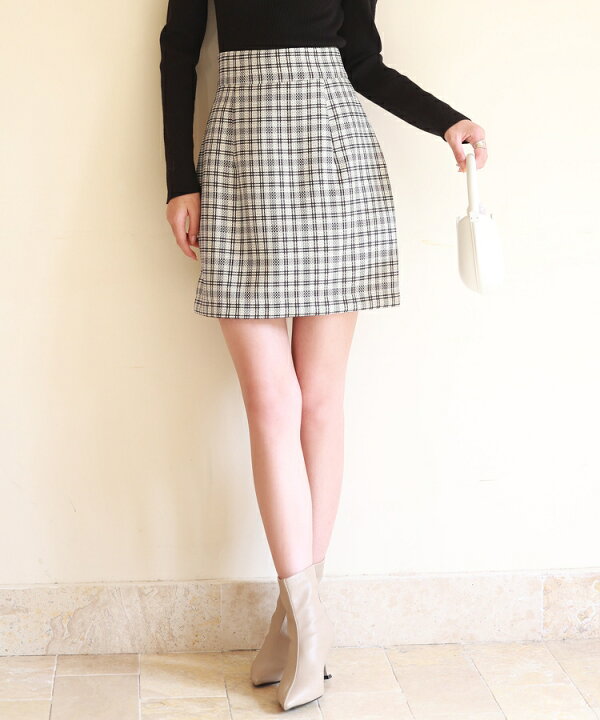 楽天市場】チェック柄 ミニスカート ハイウエスト レディース ボトムス  