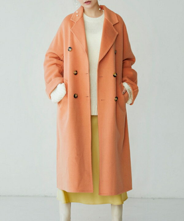 3017N.O.R.CbythelineパティングロングコートアッシュベージュS