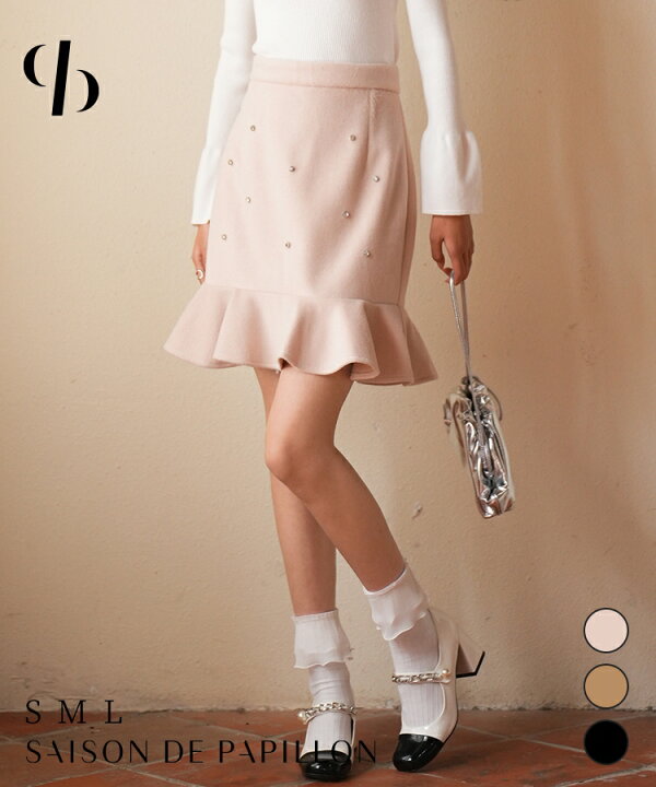 楽天市場】スカート レディース ミニスカート 膝上丈 ビジュー付き  